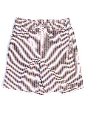 Old Navy Striped Swim Trunks - Boy's XL (14-16) - Red Blue White Swimsuit Shorts